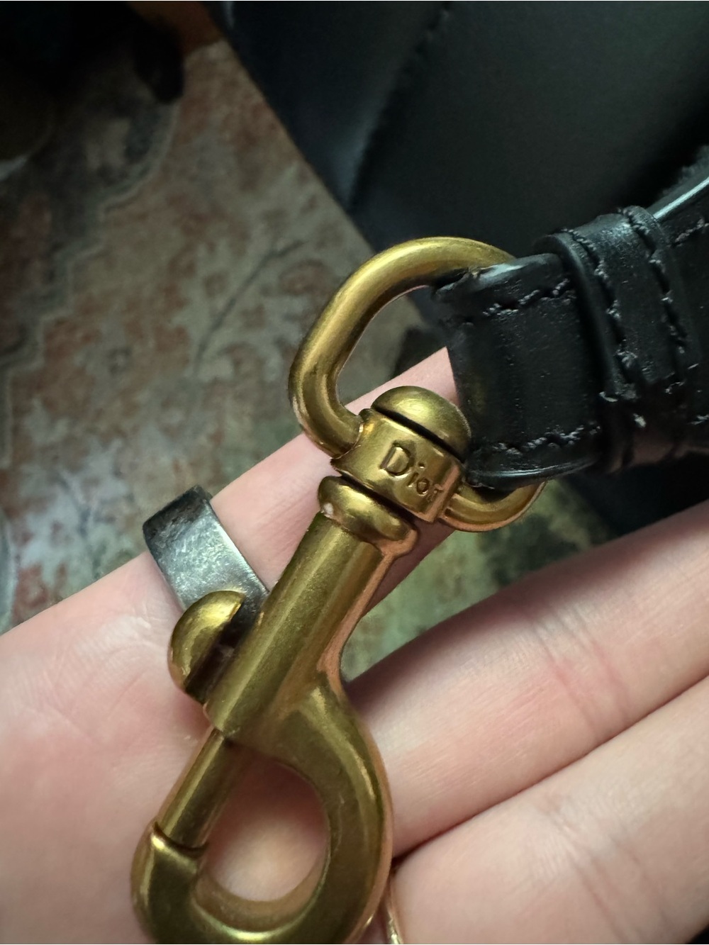 Saddle Bag with Gold 'D' Charm - Picture 9 of 11